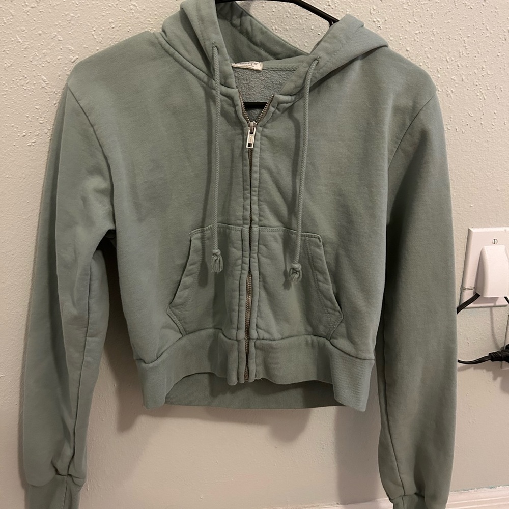 Brandy Melville, John Galt Pacsun light green cropped zip up hoodie